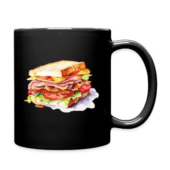 Sandwich Illustration - Mug uni - noir - Droite