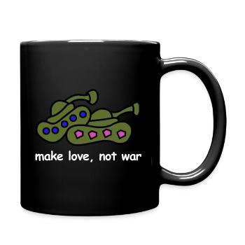 Macht Liebe, keinen Krieg | Frieden, Cartoon - Tasse einfarbig - Schwarz - Rechts