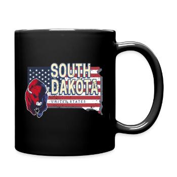 South Dakota United States Vintage Souvenir - Full Colour Mug - black - Right