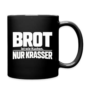 Bread is like cake. Only crasser - Full Colour Mug - black - Right