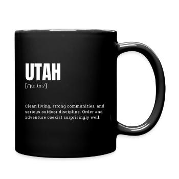 Utah Bold Typography Adventure - Full Colour Mug - black - Right
