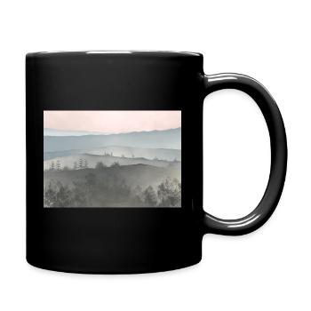 Sonnenaufgang in Bergen des Nebels - Tasse einfarbig - Schwarz - Rechts