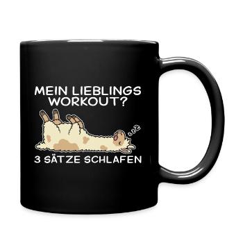 Entraînement de girafe : mon entraînement consiste à dormir - Mug uni - noir - Droite