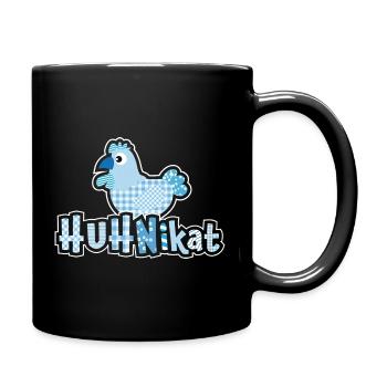HUHNikat Hühner Fans -  Hahn - Gockel - Bio - Tasse einfarbig - Schwarz - Rechts