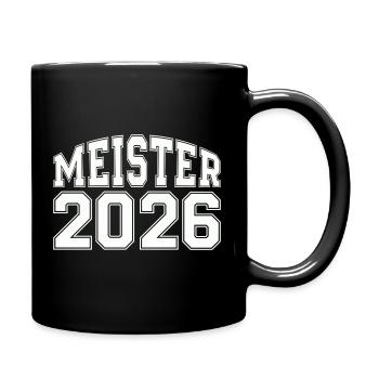Meister 2026 Logo - Tasse einfarbig - Schwarz - Rechts