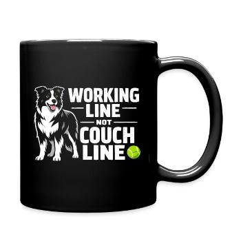 Working line instead of sofa | Border Collie - Full Colour Mug - black - Right