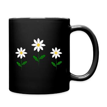 April Birth Flower Daisies Cottagecore - Full Colour Mug - black - Right
