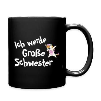 Ich werde Große Schwester - Tasse einfarbig - Schwarz - Rechts