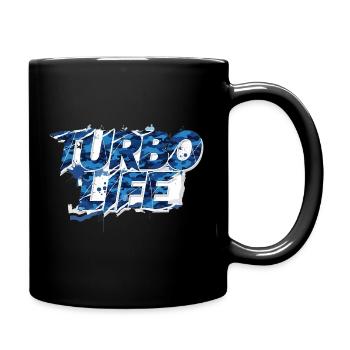 Turbo Life Blau Grau Camo Motiv Männer & Jungs - Tasse einfarbig - Schwarz - Rechts