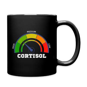 Funny Low cortisol Hilarious Stress Free Cortisol - Full Colour Mug - black - Right