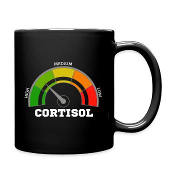 Funny Low cortisol Hilarious Stress Free Cortisol - Full Colour Mug - black - Right