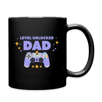 Level freigeschaltet: Papa - Tasse einfarbig - Schwarz - Rechts