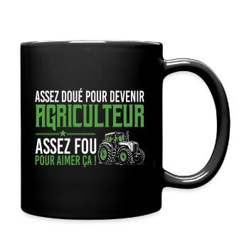 Assez fou pour aimer ça agriculteur humour - Mug uni - noir - Droite