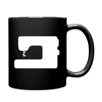 Nähmaschine - Tasse einfarbig - Schwarz - Rechts