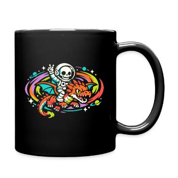 Weltraumdrache - Tasse einfarbig - Schwarz - Rechts