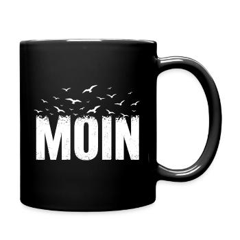 MOIN Nordsee Möwen Küste Shirt - Tasse einfarbig - Schwarz - Rechts