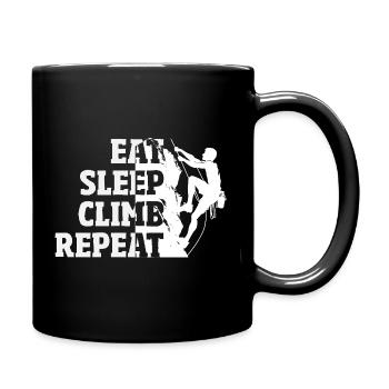 Eat Sleep Climb Repeat Climbing Saying - Full Colour Mug - black - Right
