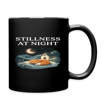Stillness at Night Fox Animal Cottagecore Farm - Full Colour Mug - black - Right