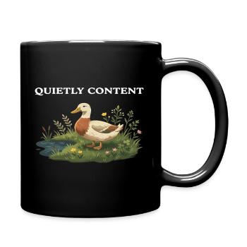 Quiet Duck by Garden Pond Cottagecore Farm - Full Colour Mug - black - Right