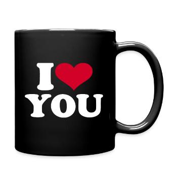 I Love You Heart - Full Colour Mug - black - Right