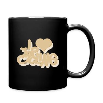I_love_Cycling_beige - Mug uni - noir - Droite