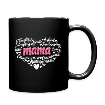 Mama Pink Glitzer Herz Muttertag Geschenk Design - Tasse einfarbig - Schwarz - Rechts