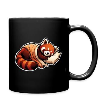 Sleeping Red Panda - Full Colour Mug - black - Right