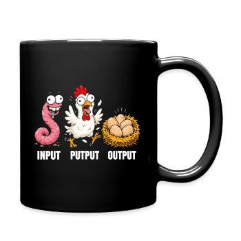 Input Output Trio: Rooster Worm Eggs - Full Colour Mug - black - Right