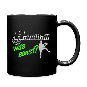 Handball Was Sonst Silhouetten - Tasse einfarbig - Schwarz - Rechts