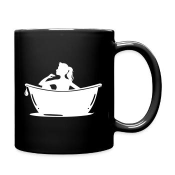 Badewanne Pflege - Tasse einfarbig - Schwarz - Rechts