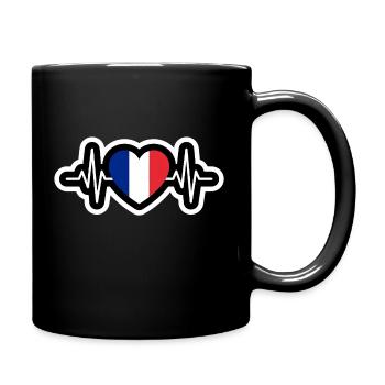 France Battement de Coeur Sticker - Mug uni - noir - Droite