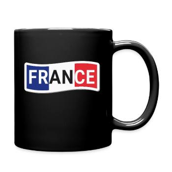 Sticker France Drapeau Ondulé - Mug uni - noir - Droite