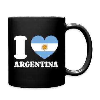 I Love Argentina Argentinien-Liebe Argentinienfan - Tasse einfarbig - Schwarz - Rechts