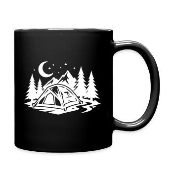 Tent Camping Forest - Full Colour Mug - black - Right