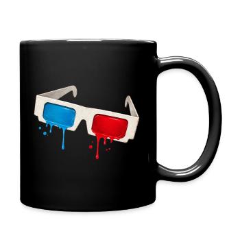 Lunettes rétro 3D avec effet de couleur - Mug uni - noir - Droite