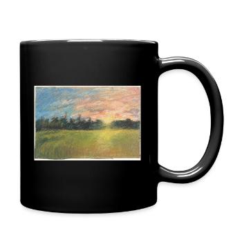 Prairie au coucher du soleil - Mug uni - noir - Droite