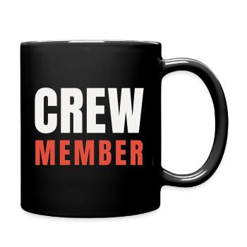 Crew Member Red Accent Two-Tone Team Staff Event - Full Colour Mug - black - Right
