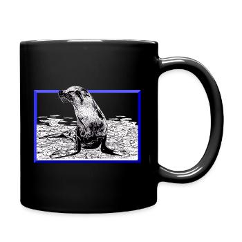 Phoque - Mug uni - noir - Droite
