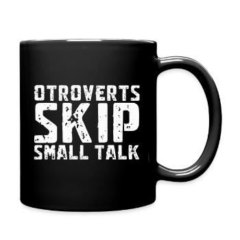 Otroverted Skippen Small Talk - Full Colour Mug - black - Right