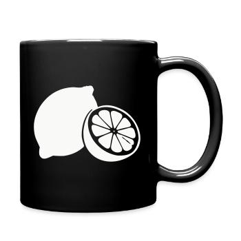 Citrus Silhouette Lemons - Full Colour Mug - black - Right