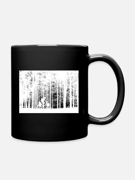 Liberté sur deux roues – cyclistes dans la forêt - Mug uni - noir