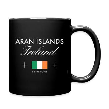 Aran Islands Ireland Coordinates Travel Souvenir - Full Colour Mug - black - Right