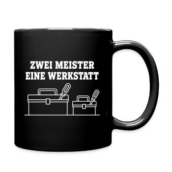 Zwei Meister eine Werkstatt – Handwerker Design - Tasse einfarbig - Schwarz - Rechts