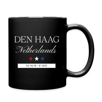 Den Haag Niederlande Souvenir Reise minimalistisch - Tasse einfarbig - Schwarz - Rechts
