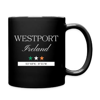 Westport Irland Souvenir – Reise minimalistisch - Tasse einfarbig - Schwarz - Rechts