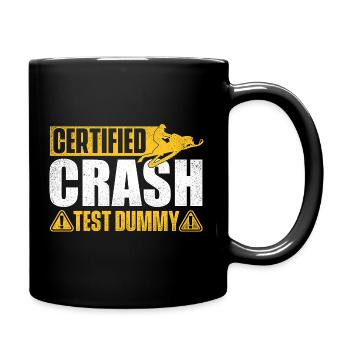 Zertifizierte Crashtest-Dummy – Schneemobil-Schlittenhals - Tasse einfarbig - Schwarz - Rechts
