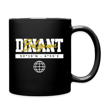 Dinant Belgien Koordinaten Reise Souvenir - Tasse einfarbig - Schwarz - Rechts