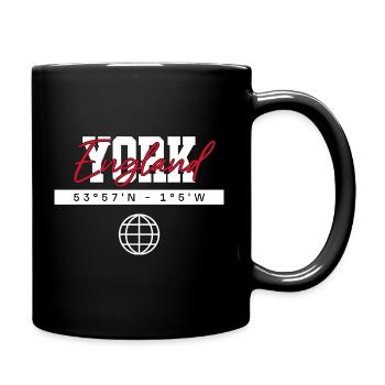York England Koordinaten Reise Souvenir - Tasse einfarbig - Schwarz - Rechts