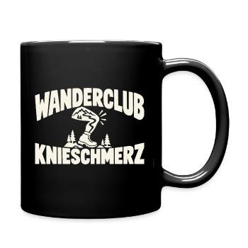 Wanderclub Knieschmerz Wandern Humor - Tasse einfarbig - Schwarz - Rechts