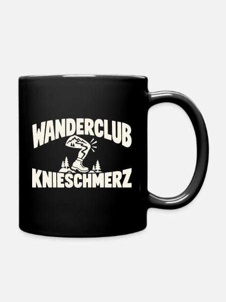 Wanderclub Knieschmerz Wandern Humor - Tasse einfarbig - Schwarz